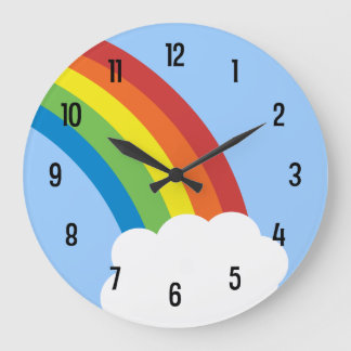 Reloj de pared arco iris retro de los años 80