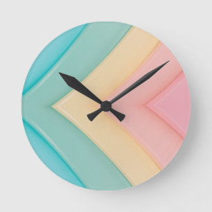 Reloj de pared arco iris retro pastel