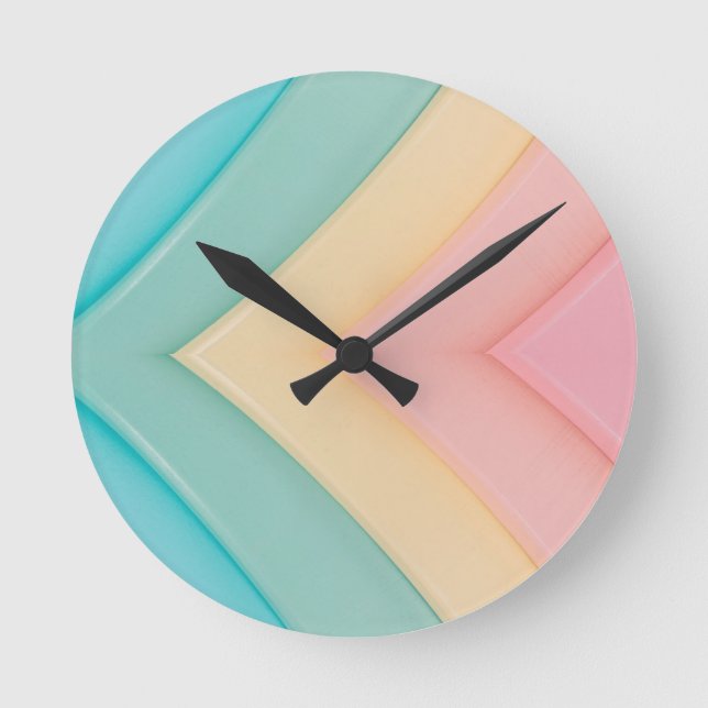 Reloj de pared arco iris retro pastel (Anverso)