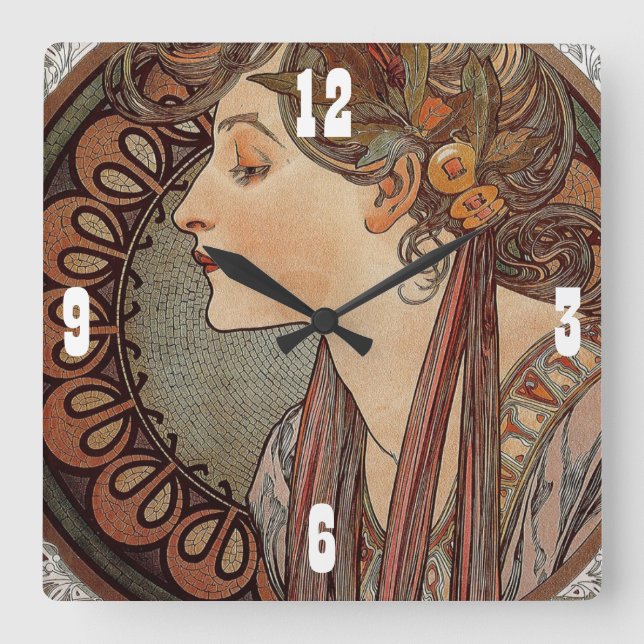 Reloj de pared Art Déco antiguo y hermoso (Anverso)