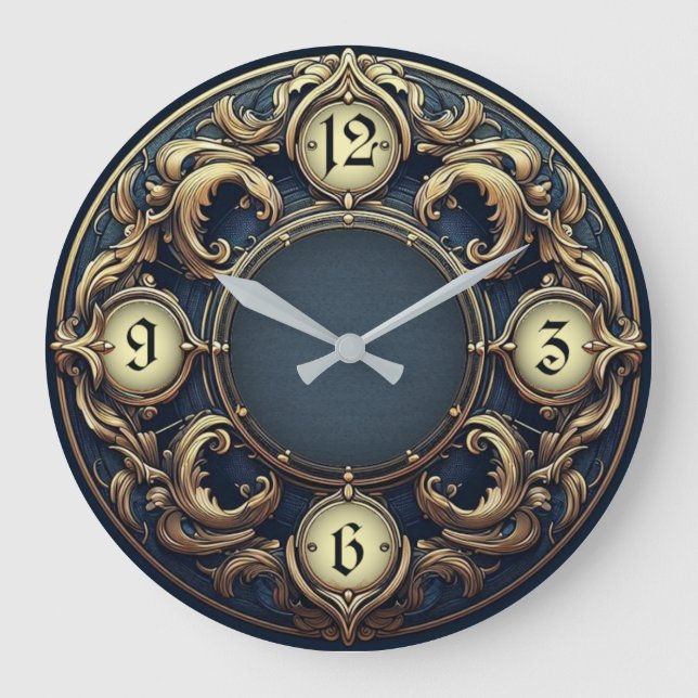 Reloj de pared Art Deco Azul Extra Elegante (Anverso)