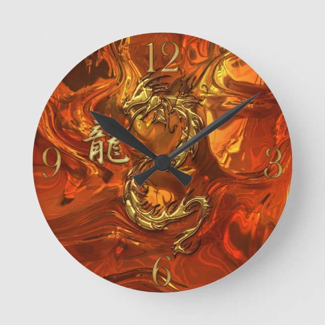 Reloj de pared asiático del metal fundido del (Anverso)