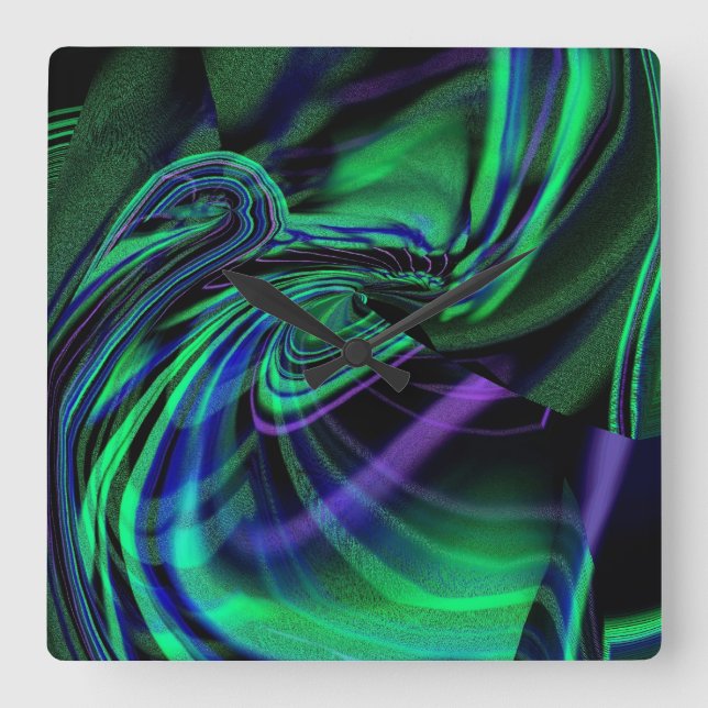 Reloj de pared Aurora Boreal Abstracto (Anverso)