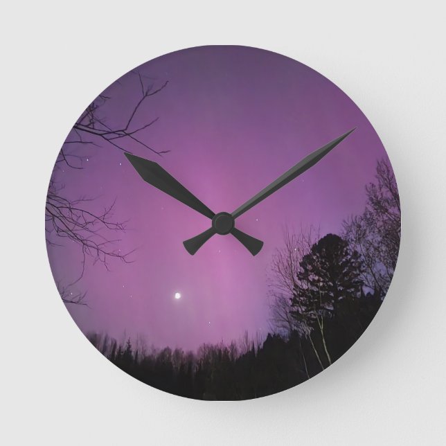 Reloj de pared aurora iluminada por la luna (Anverso)