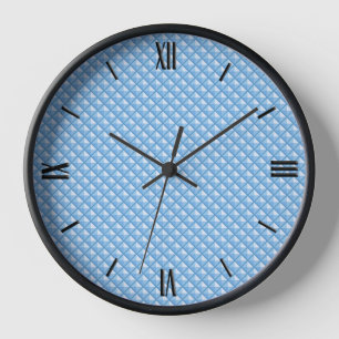 Reloj De Pared Azul cielo, aspecto de esmalte, rejilla de relleno