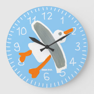 Reloj de pared azul claro de la gaviota el
