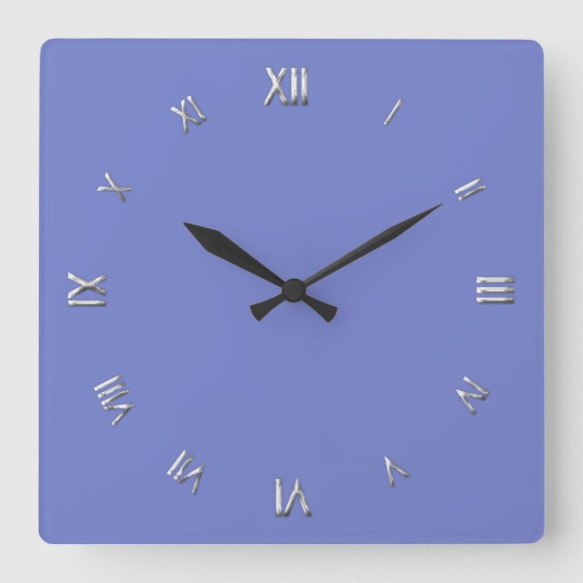 Reloj de pared azul con ventana de borde sólido (Anverso)