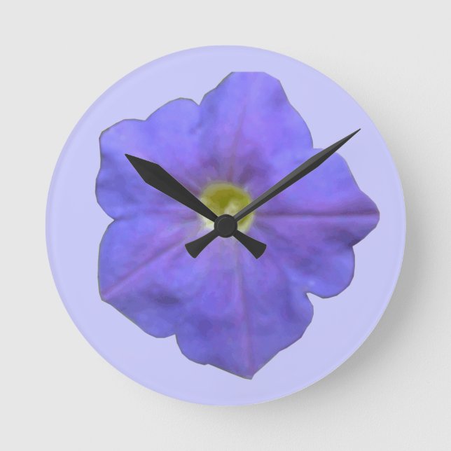 Reloj de pared azul de Petunia (Anverso)