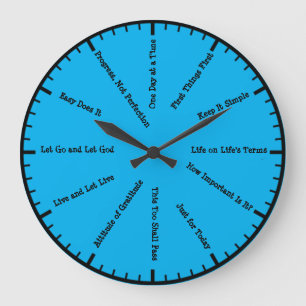 Reloj de pared azul de sobriedad de 12 pasos para 