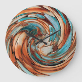 Reloj de pared azul del arte abstracto del moho N