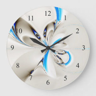 Reloj de pared azul del fractal elegante