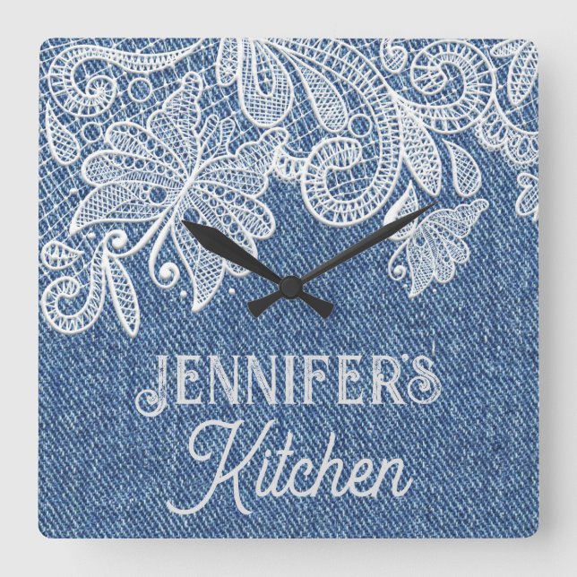 Reloj de pared azul Jean Kitchen (Anverso)