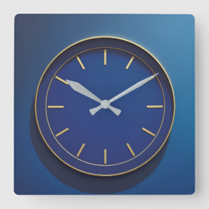 Reloj de pared azul modernista