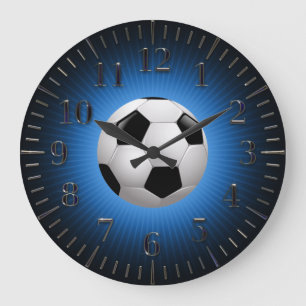 Reloj de pared azul moderno del fútbol del fútbo