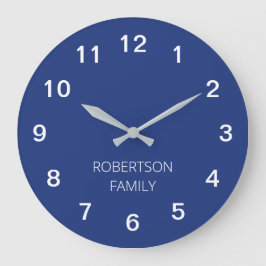 Reloj de pared azul oscuro minimalista personaliza