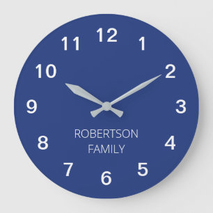 Reloj de pared azul oscuro minimalista personaliza