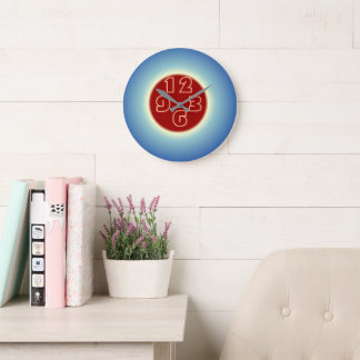 Reloj de pared azul rojo que llama la atención sim