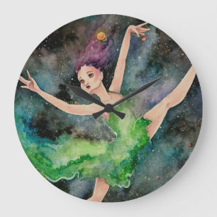 Reloj de pared bailando con el universo