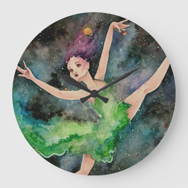Reloj de pared bailando con el universo (Anverso)