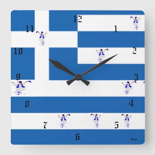 Reloj de pared/Bandera griega (Anverso)