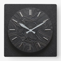 Reloj de pared basalto negro + esfera de estilo pl