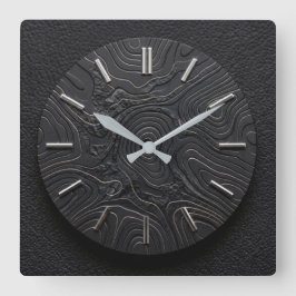 Reloj de pared basalto negro + esfera de estilo pl