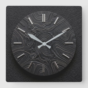 Reloj de pared basalto negro + esfera de estilo pl
