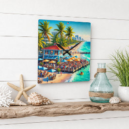 Reloj de pared Beach Time Beach Cafe
