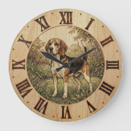 Reloj de pared Beagle en el parque de primavera
