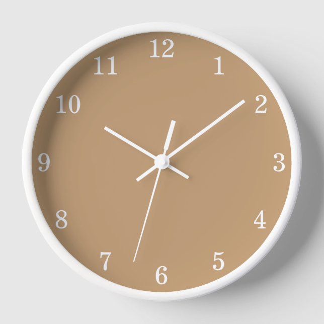 Reloj de pared beige de café minimalista (Anverso)