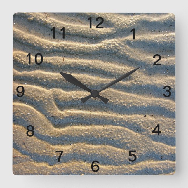 Reloj de pared beige de playa de arena (Anverso)