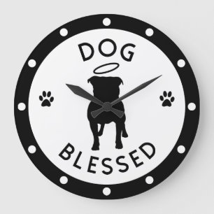 Reloj de pared bendecido "perro" del ángel del