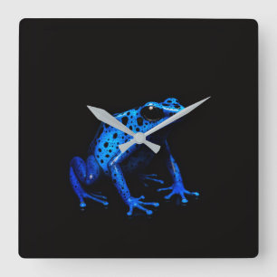 Reloj de pared Black 4 Luxe con rana azul negra