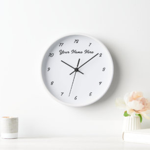 Reloj de pared blanca negro - Personalizado de tex