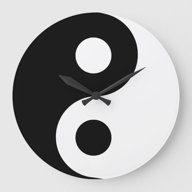 Reloj de pared blanco de Yin Yang (Anverso)