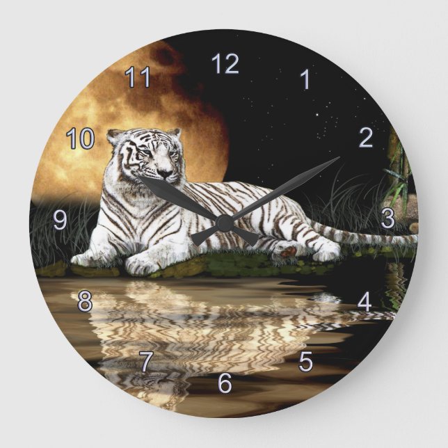 Reloj de pared blanco del Animal-Amante del gato (Anverso)