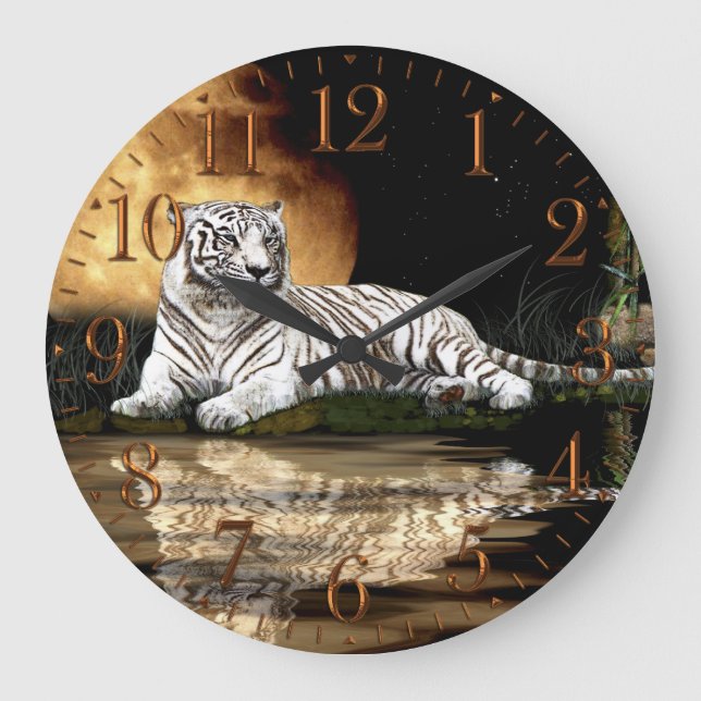 Reloj de pared blanco del Animal-Amante del gato (Anverso)