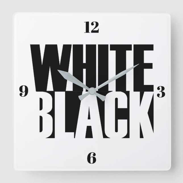 Reloj de pared - Blanco negro (Anverso)