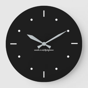 Reloj de pared - Blanco sobre fondo negro