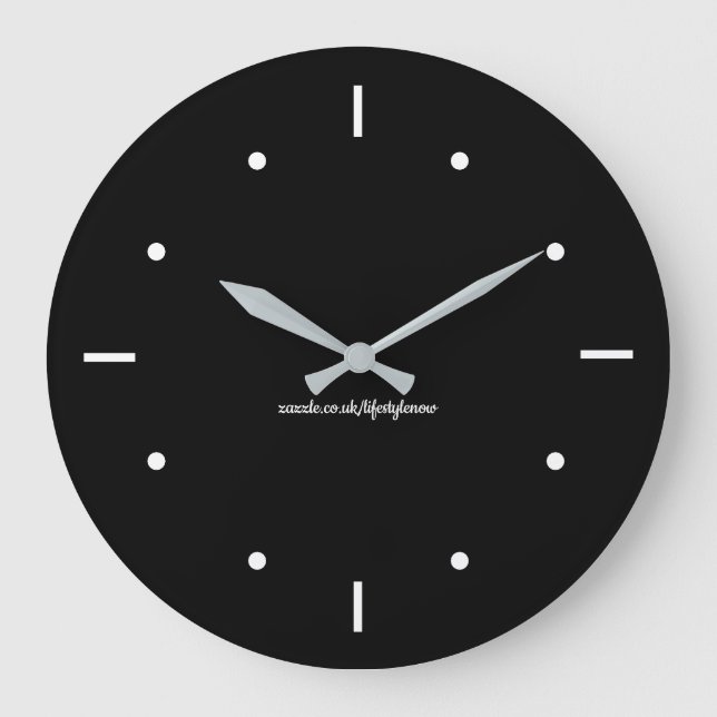 Reloj de pared - Blanco sobre fondo negro (Anverso)