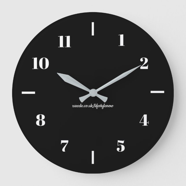 Reloj de pared - Blanco sobre fondo negro 2 (Anverso)