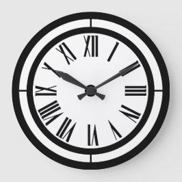 Reloj de pared blanco y negro de los números