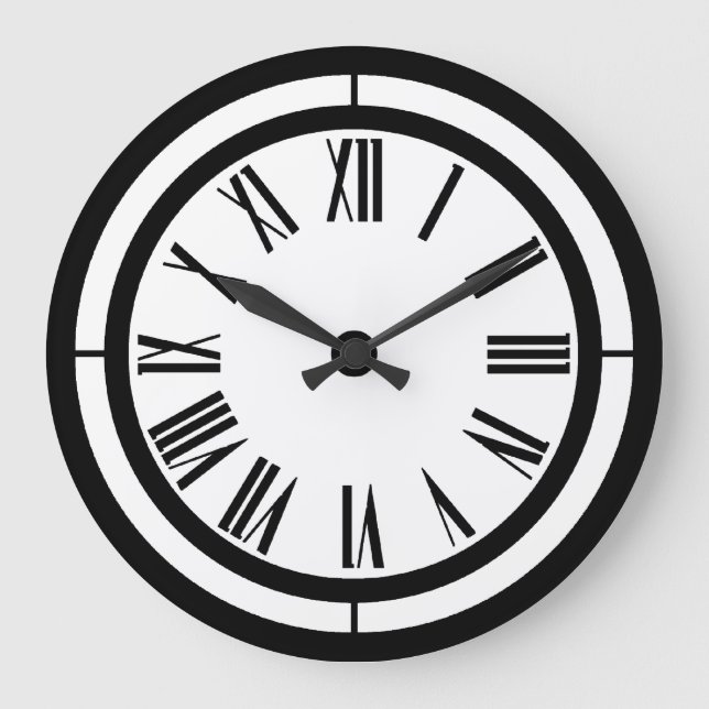 Reloj de pared blanco y negro de los números (Anverso)