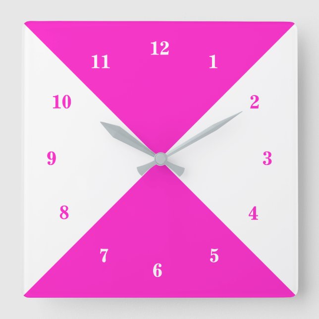 Reloj de pared blanco y rosa (Anverso)