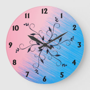 Reloj de pared Blue on Pink Horizon