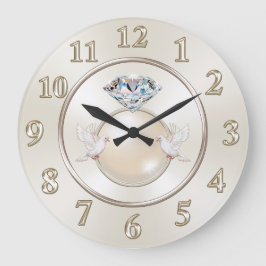 Reloj de pared boda, Aves amorosas, Diamante y Per