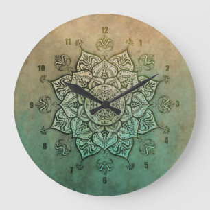 Reloj de pared bohemio vintage mandala indio
