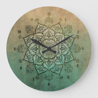 Reloj de pared bohemio vintage mandala indio