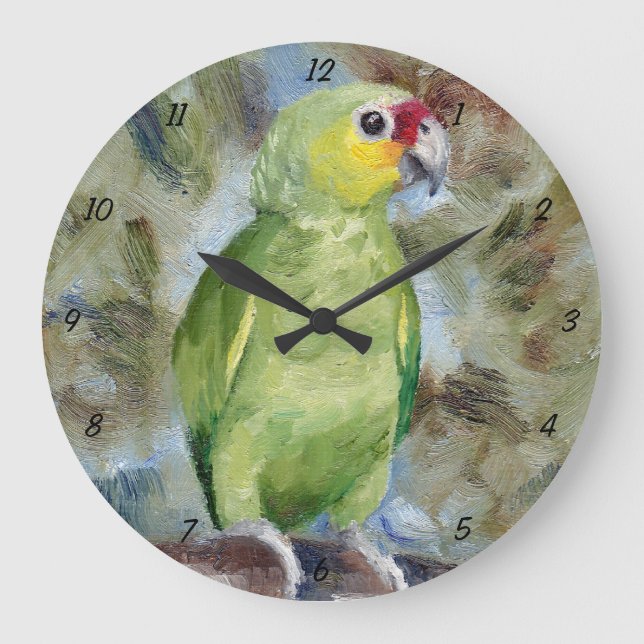 Reloj de pared bonito del loro (Anverso)