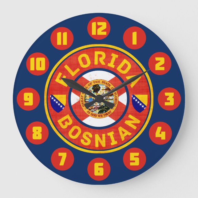 Reloj de pared bosnio-estadounidense en Florida (Anverso)